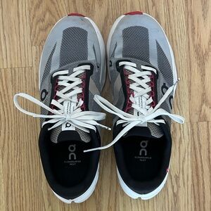 On Running Women's Gray and White Athletic Shoes